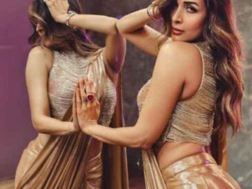 Malaika Arora serves golden diva vibes in Sonaakshi Raaj’s liquid gold saree with tasseled blouse