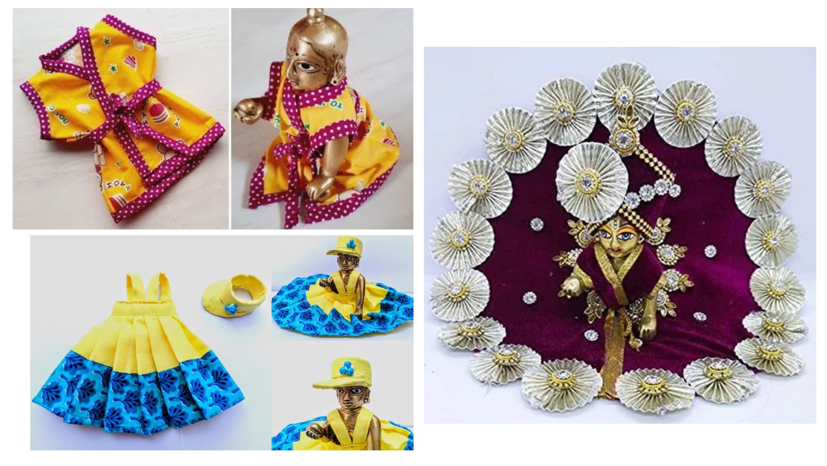 Pack of 5 Thakurji Kanha Bal Gopal Krishna Laddu Gopal Dress FAST SHIP |  eBay