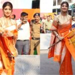 Katrina Kaif Ayodhya Inauguration Look In a Golden Kanjeevaram Silk Saree